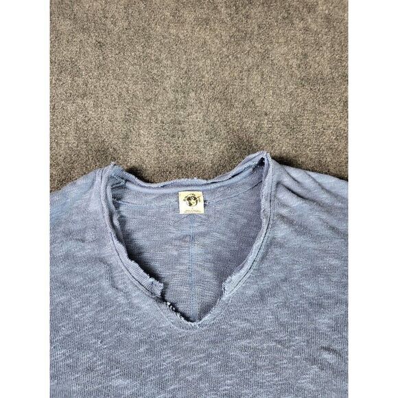 We The Free Distressed Tight Knit Sweater Women Sz S Blue V Neck Everyday Boho - Picture 2 of 9